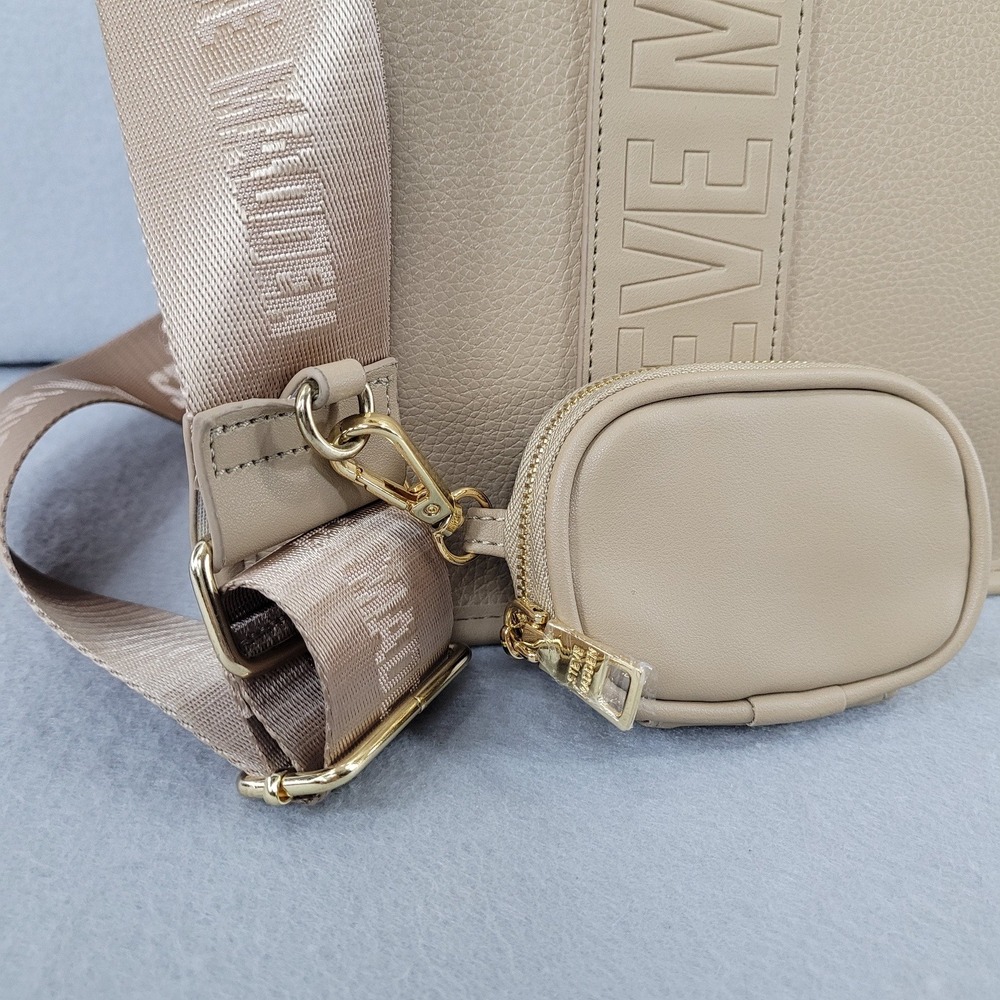 Steve Madden Satchel Bwebber-EL Sandstorm Beige Logo Strap Pouch Bag DT623705 OS - Picture 7 of 16